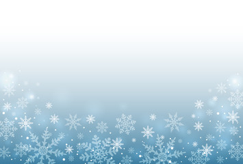 Fototapeta na wymiar Snowflakes winter background. Vector illustration.
