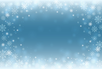 Snowflakes winter background. Vector illustration.