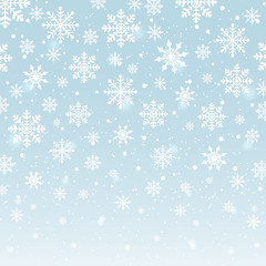 Naklejka na ściany i meble Snowflakes winter background. Vector illustration.