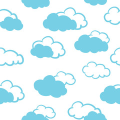Seamless pattern with clouds, sky pattern. Vector illustration.