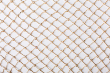 Fishnet on white background. Fishing net. Texture fishnet, seine. Dragnet, drag, trammel, sweep-net - Powered by Adobe