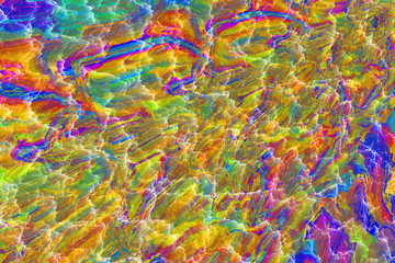 Complex multicolored pattern of crystalline mineral surface. Digital artwork. Fractal graphics.