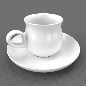 Modern teacup and saucer