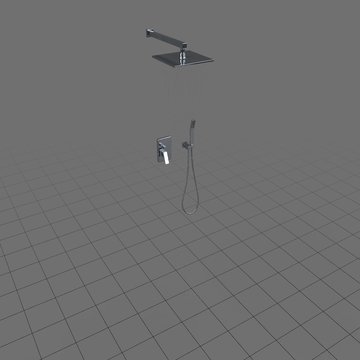 Water falling from modern shower