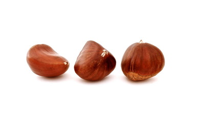 chestnuts isolated on white background