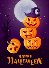Halloween masquerade, cute children costumes. Funny characters. Invitation card for party and sale. Autumn holidays. Vector illustration EPS10.