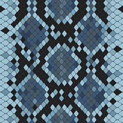 Seamless pattern with blue python print