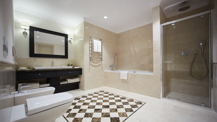 The clean and fresh bathroom in hotel