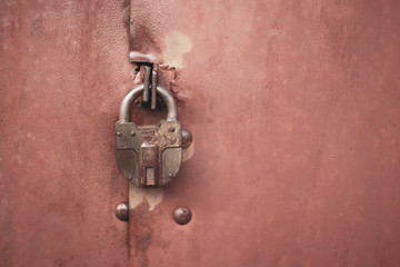 Red lock in vintage style