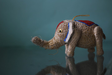 toy elephant on a glass table