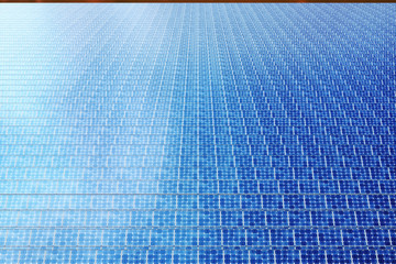 Side view of solar panels,3d illustration.The concept of renewable energy and new energy.