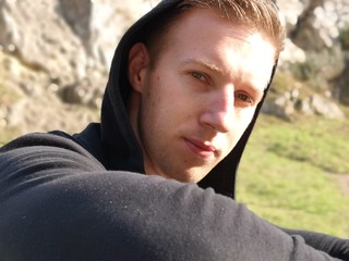 Young man on the trekking tour	