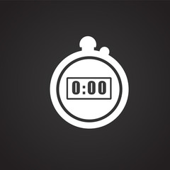 Stopwatch on black background icon