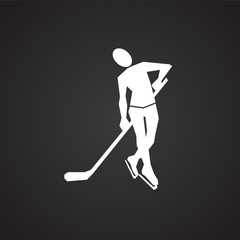 Obraz premium Hockey on black background icon