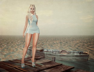 The girl and the boat