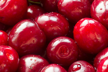 Juicy ripe cherry close-up