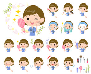 surgical operation blue wear women_beauty