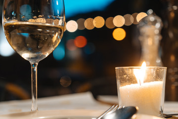 a glass of wine on the table