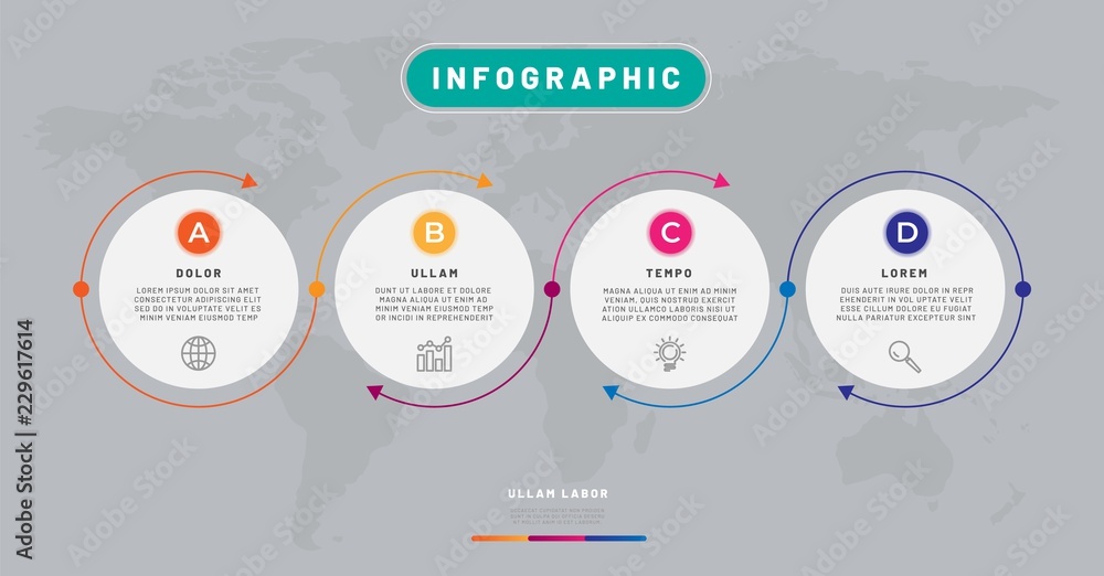 Aufkleber presentation infographic template. business data visualization can be used for workflow layout, diag