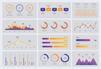 Infographics marketing icons, abstract elements of graph, diagram with steps. Business data visualization, can be used for workflow layout, diagram, annual report, web design