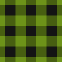 seamless black, dark and bright green tartan