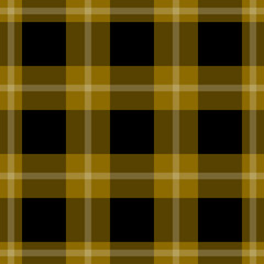 seamless black, yellow tartan with white stripes