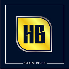 Initial Letter HB Logo Template Design