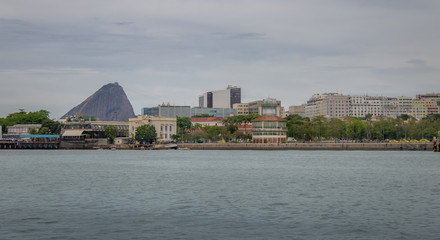 Naklejka premium Downtown Rio de Janeiro skyline from Guanabara Bay - Rio de Janeiro, Brazil