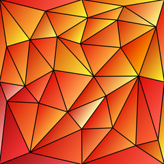 abstract vitrage with triangular multi colors grid