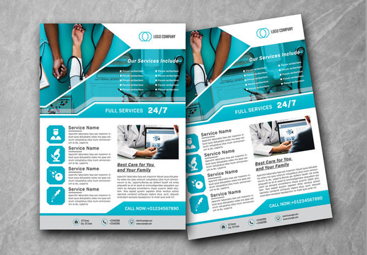 Business Flyer Layout with Medical Icons