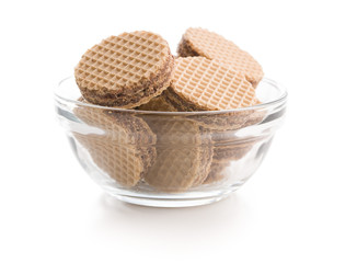 Fototapeta na wymiar Sweet chocolate wafer biscuits.