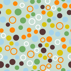 Rounds and circles. Seamless Vector EPS 10 graphic pattern.  Colorful pattern with different shapes objects. Texture background for textile, print, paper, fabric background, wallpaper