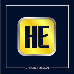 Initial Letter HE Logo Template Design