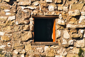 Window in a rock wall