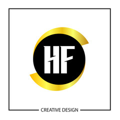 Initial Letter HF Logo Template Design