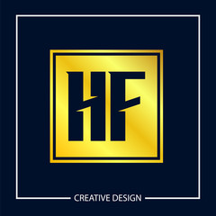 Initial Letter HF Logo Template Design