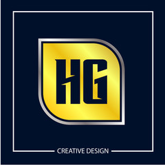 Initial Letter HG Logo Template Design