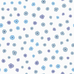 Repeating abstract small flowers. Simple floral seamless pattern.