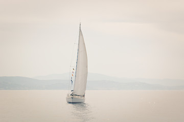 Obraz na płótnie Canvas sailing yacht in the sea