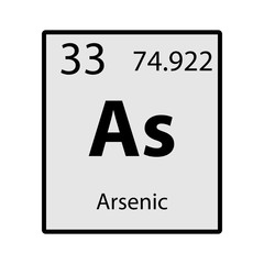 Arsenic periodic table element gray icon on white background vector