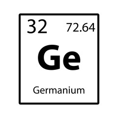 Germanium periodic table element icon on white background vector