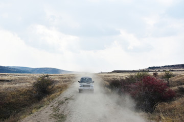 Fototapeta premium Off road trip in Dobrogea land , Romania