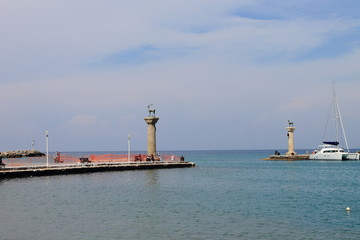 Fototapeta na wymiar lighthouse in harbor