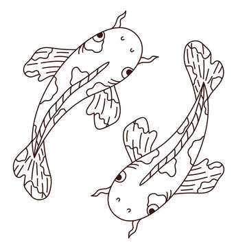 Japanese fish  vector drawing