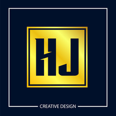 Initial Letter HJ Logo Template Design