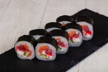 Japanese roll with salmon