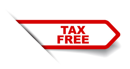 red vector banner tax free