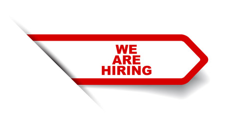 red vector banner we are hiring