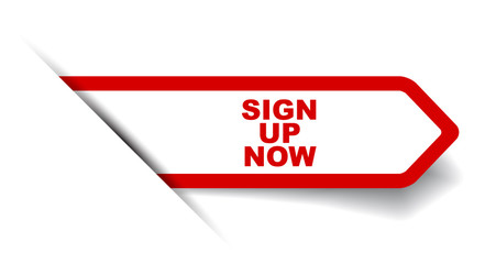 red vector banner sign up now