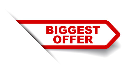 red vector banner biggest offer